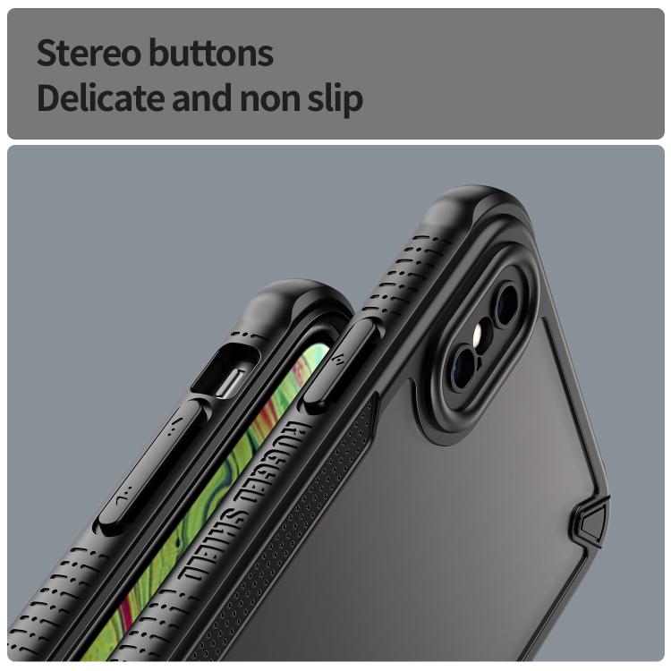 Funda híbrida TPU y PC iPhone X protección esmalte (Negro)