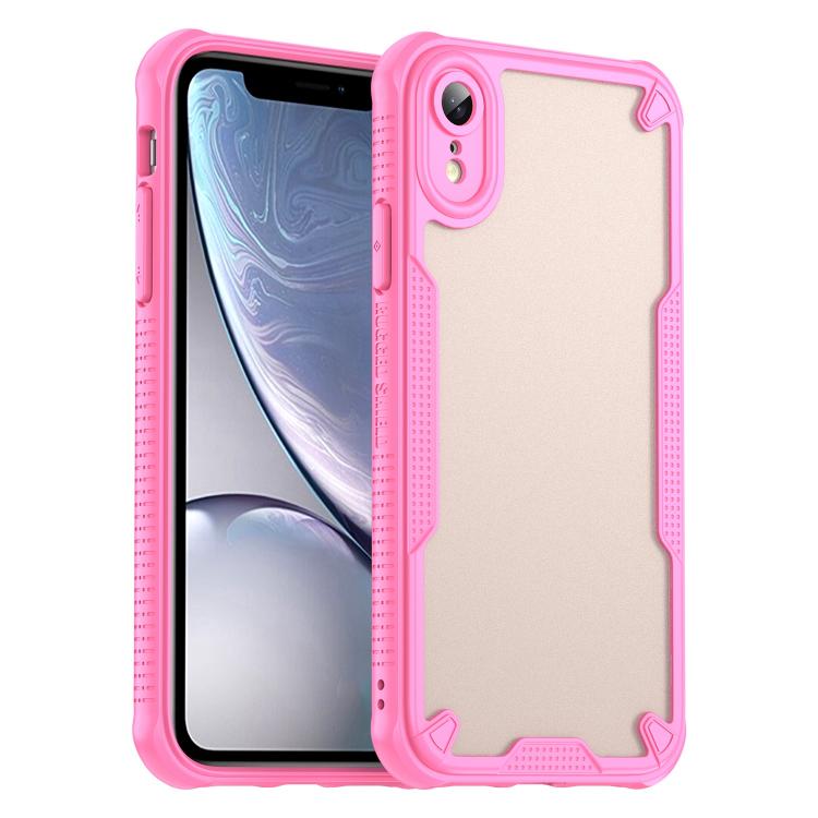 Funda híbrida TPU y PC para iPhone Xr Protección Glaseada (Rosa)