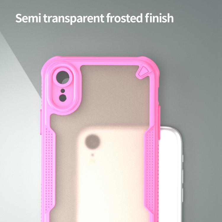 Funda híbrida TPU y PC para iPhone Xr Protección Glaseada (Rosa)