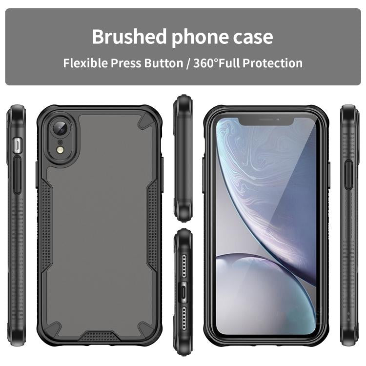 Funda híbrida TPU y PC con protección Glaseada para iPhone Xr (Negro)