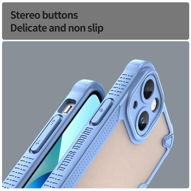Funda Híbrida TPU y PC iPhone 13 Mini Protección Glaseada (Azul)
