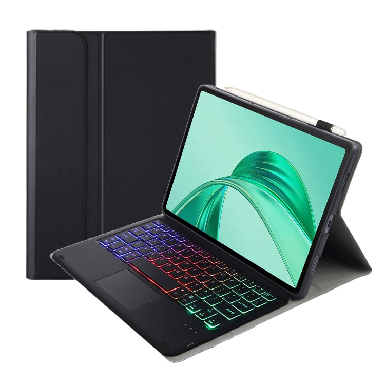 Funda de Cuero para Tableta Honor Pad X8A/X9 (2024) con Teclado Bluetooth Retroiluminado Desmontable (Negro)