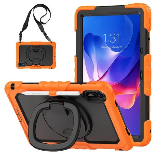 Funda híbrida de silicona tipo D para Xiaomi Redmi Pad 2, con asa y soporte (naranja)