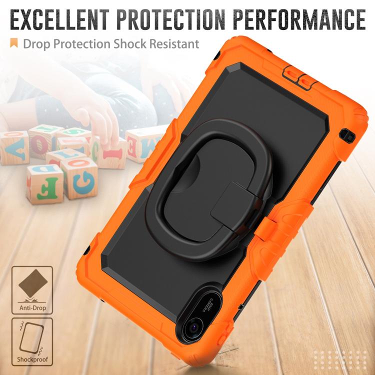 Funda híbrida de silicona tipo D para Xiaomi Redmi Pad 2, con asa y soporte (naranja)