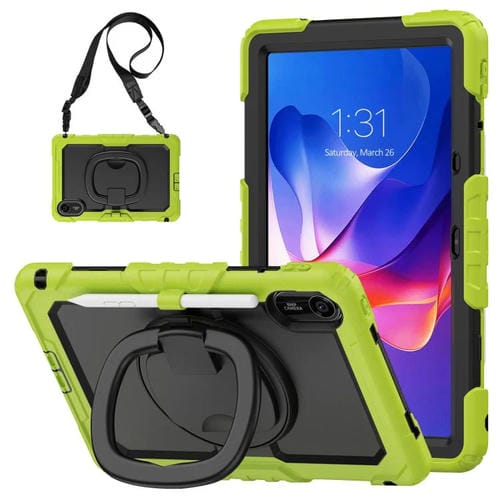 Funda híbrida de silicona tipo D para Xiaomi Redmi Pad 2, con asa y soporte (amarillo y verde)