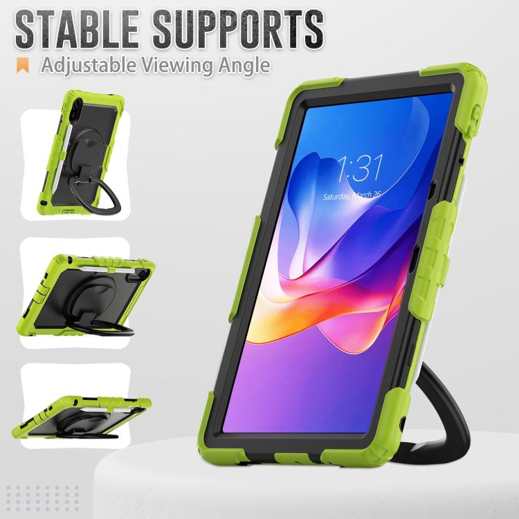 Funda híbrida de silicona tipo D para Xiaomi Redmi Pad 2, con asa y soporte (amarillo y verde)