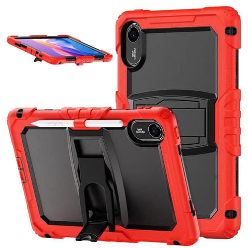 Funda de silicona hídrica para tableta Xiaomi Redmi Pad 2 11 2025 con correa para el hombro y soporte (roja)