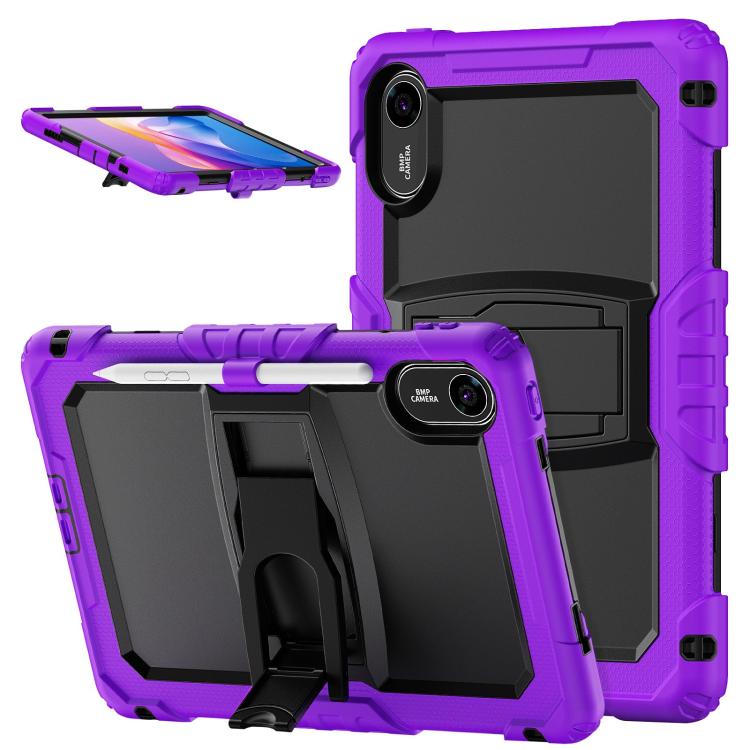Funda de silicona hídrica para Xiaomi Redmi Pad 2 11 2025 con correa para el hombro y soporte (morado)