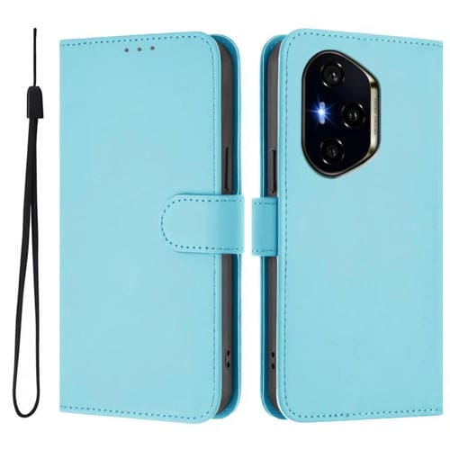 Funda de Cuero con Textura de Piel y Cordón para Honor 300 Pro/300 Ultra (Azul Cielo)