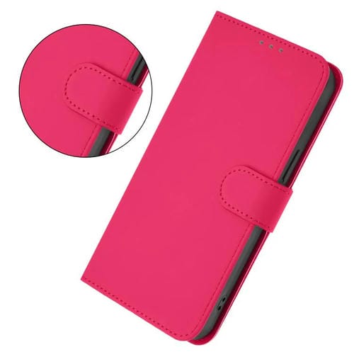Funda de cuero con textura de piel y cordón para Honor X6C 4G (rosa y rojo)