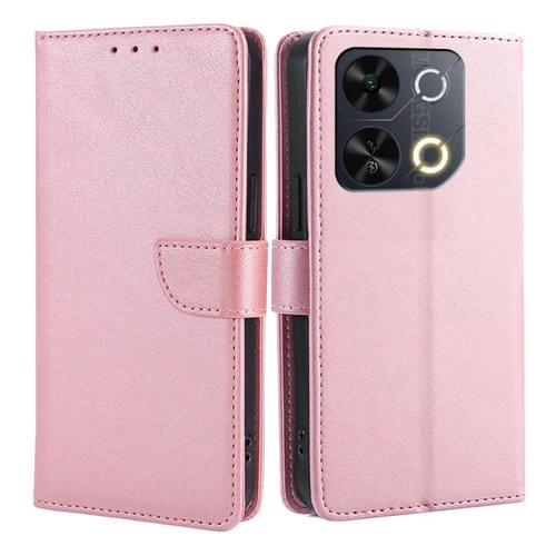 Funda de Cuero con Tapa y Hebilla para Teléfono Itel P65 (Oro Rosa)