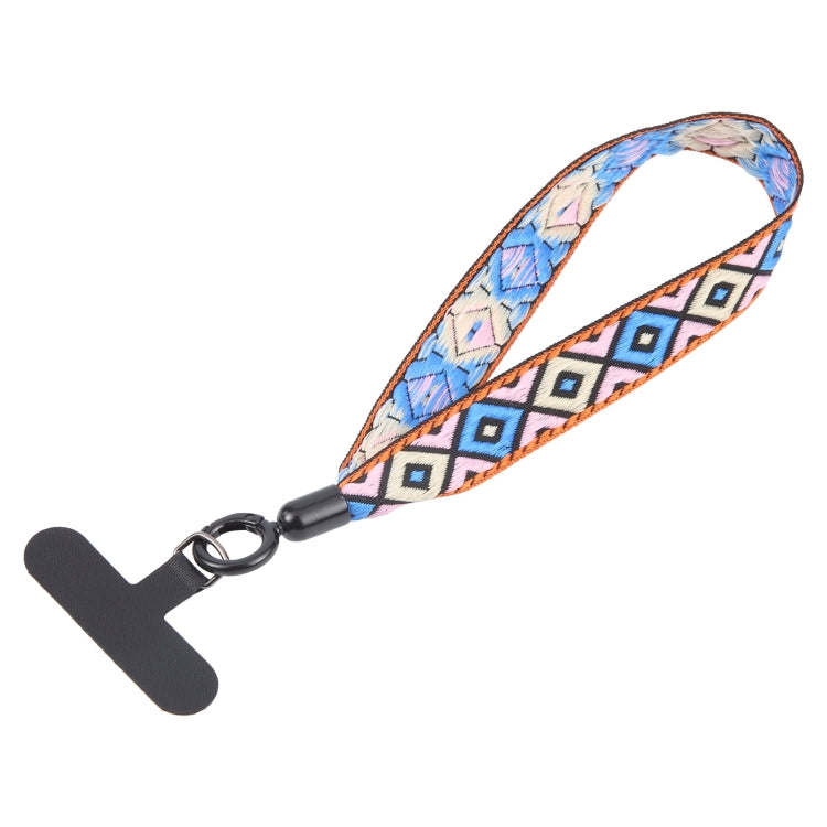 Correa de Muñeca Antipérdida para Teléfono Móvil Estilo Étnico Retro Cordón Corto (Azul Oscuro)