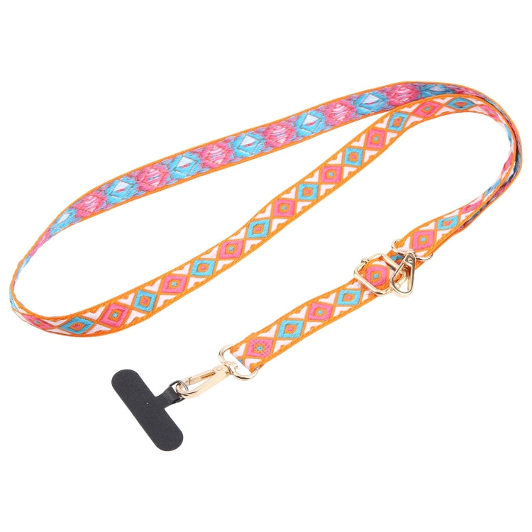 Cordón para Teléfono Móvil Estilo Étnico Retro Antipérdida para Cuello (Naranja)