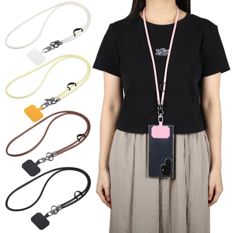 Cordón de Cuero para Teléfono Tipo Bandolera Antipérdida Largo (Morado)