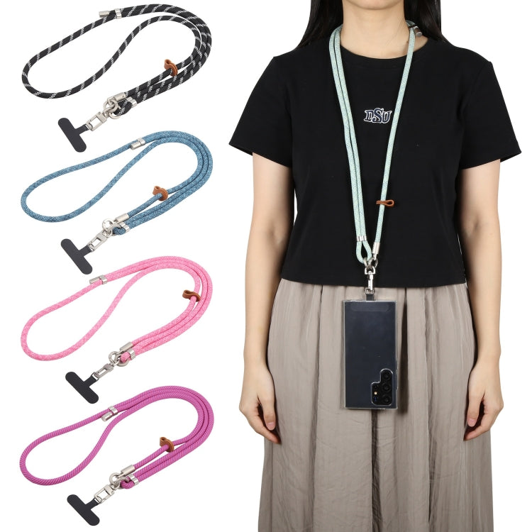 Cordón para cuello ajustable antipérdida con hebilla plateada 8mm para teléfono móvil (Rosa Claro y Rojo)