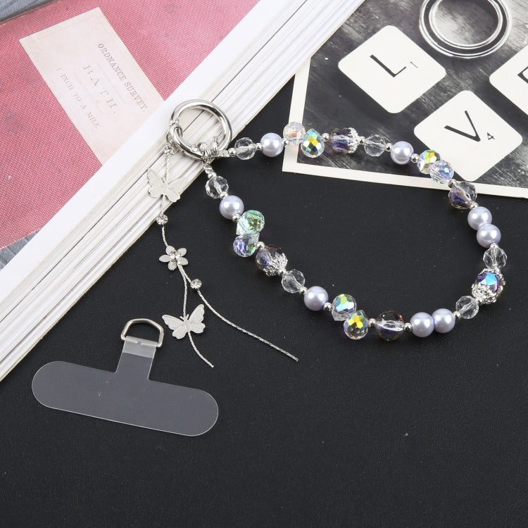 Pulsera de Aleación con Cuentas de Mariposa y Cordón Corto Antipérdida para Teléfono (Verde)