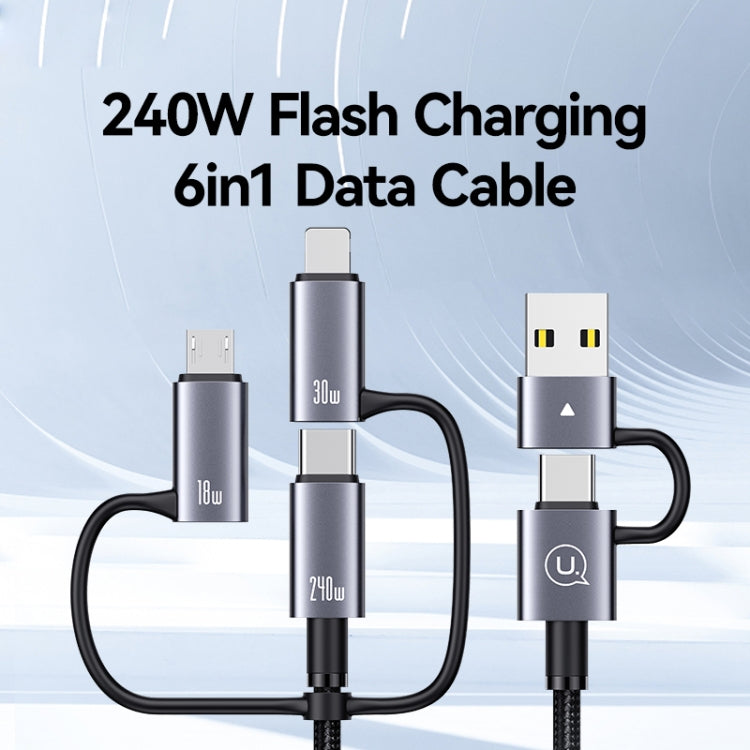 Cable de carga rápida 6 en 1 Usams SJ737 240W 1,2 m (Pistola)