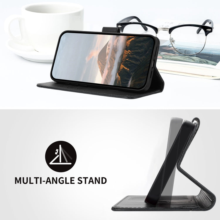 Funda de Cuero para OnePlus Nord Ce 5G con Cierre de Hebilla y Diseño Triangular (Negra)