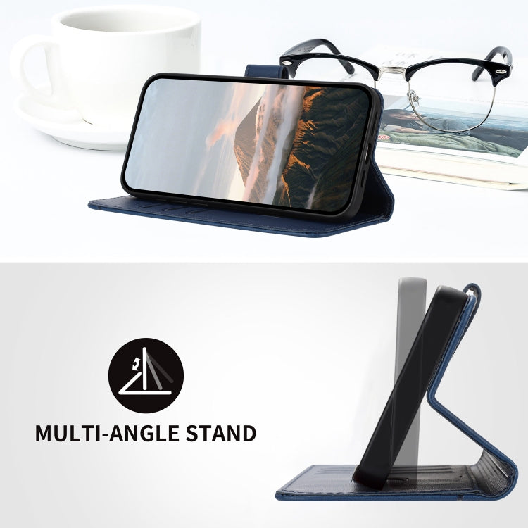 Funda de Cuero OnePlus Nord Ce 5G con Cierre de Hebilla y Diseño Triangular (Azul Real)