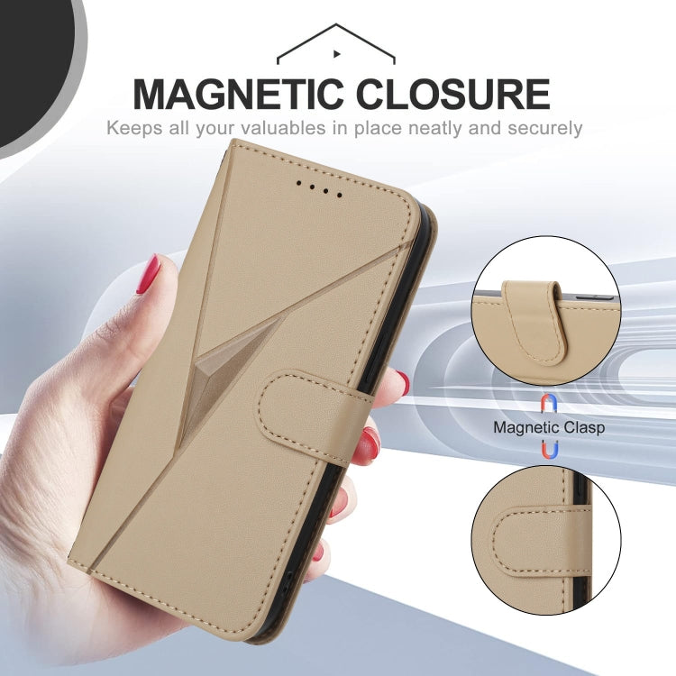 Funda de Cuero OnePlus Nord Ce 5G Cierre Hebilla Diseño Triangular (Dorada)