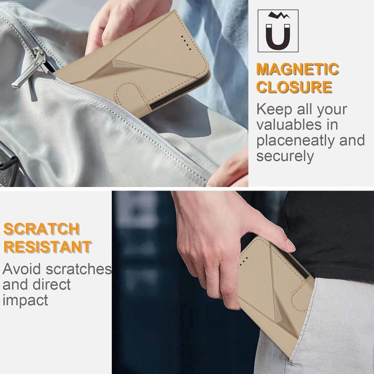 Funda de Cuero OnePlus Nord Ce 5G Cierre Hebilla Diseño Triangular (Dorada)