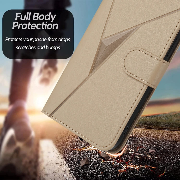 Funda de Cuero OnePlus Nord Ce 5G Cierre Hebilla Diseño Triangular (Dorada)