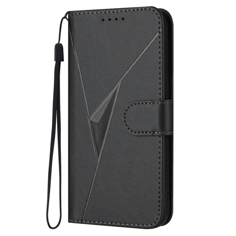 Funda de Cuero para Sony Xperia 10 Vi con Cierre de Hebilla y Diseño Triangular (Negra)