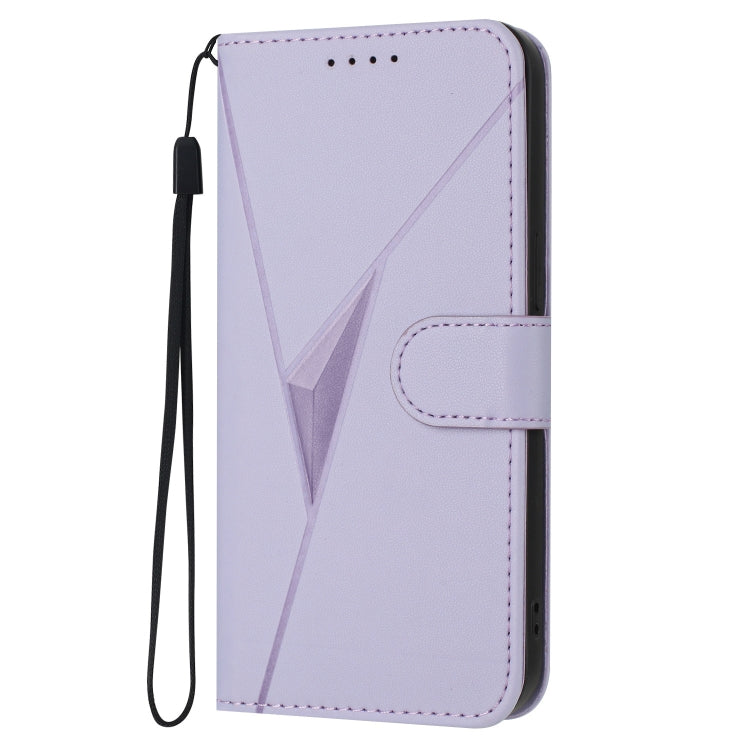 Estuche de Cuero con Hebilla y Diseño Triangular para For Nothing Phone 1 (Morado Claro)