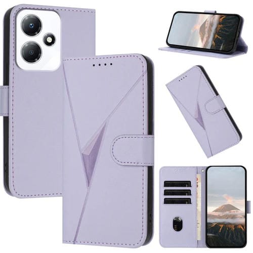 Funda de Cuero con Hebilla y Patrón Triangular para Infinix Hot 30 Play / Hot 30 Play Nfc (Morado Claro)
