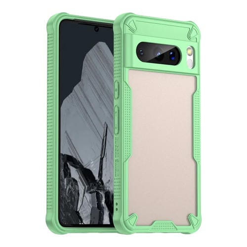 Funda Híbrida TPU y PC con Protección Glaseada para Google Pixel 8 Pro (Verde)