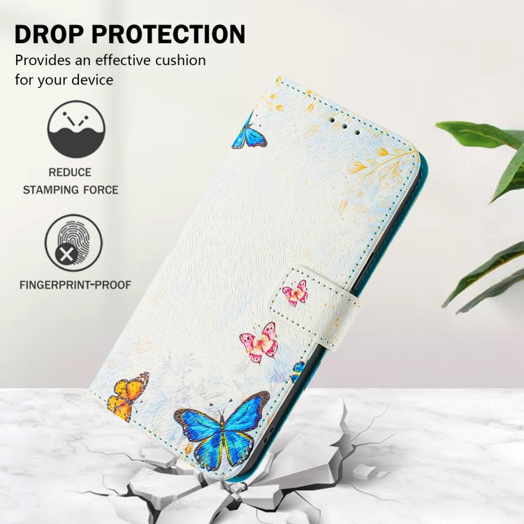 Funda de Cuero para iPhone 16E Diseño de Dibujo Artístico Casa de Mariposas
