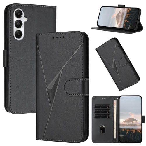 Funda de Cuero Samsung Galaxy M35 con Cierre de Hebilla y Diseño Triangular (Negra)