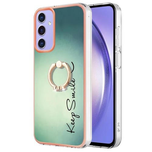 Estuche para Teléfono Samsung Galaxy A16 5G con Soporte para Anillo y Galvanoplastia Imd Doble Cara (Sonrisa)