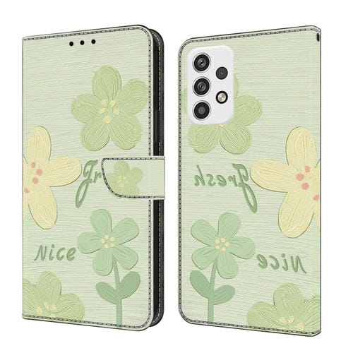 Funda de Piel Samsung Galaxy A52 4G/5G Pintada Fresca Flores Frescas