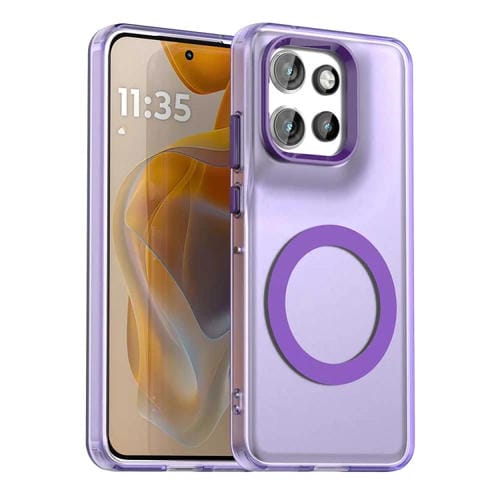 Funda híbrida TPU y PC Motorola Edge 50 Neo Candy Magsafe con protección contra caídas (Morado)