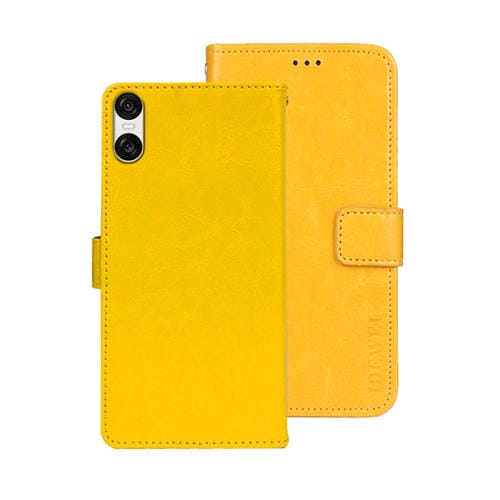 Funda de Cuero Crazy Horse para Sony Xperia 10 Vi (Amarilla)