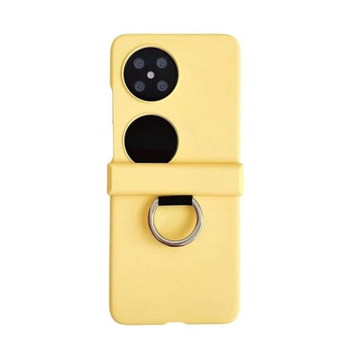 Funda para Teléfono Huawei Pocket 2 con Anillo Ultrafino y Bisagra (Amarilla)