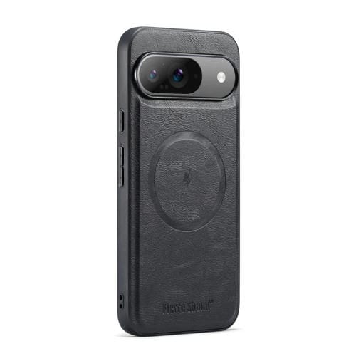 Funda Magnética Fierre Shann para Google Pixel 9 Pro XL con Textura de Piel de Vaca (Negra)