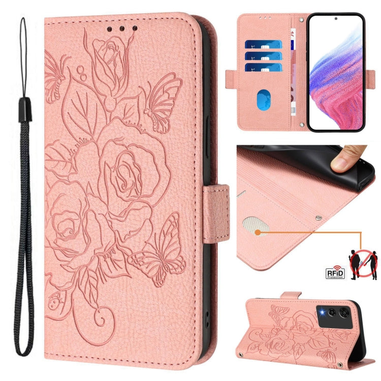 Funda de Cuero Antirrobo con RFID para Cubot A10 (Rosa) Diseño en Relieve