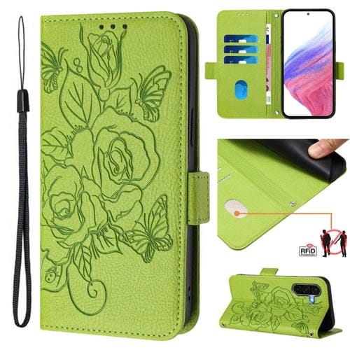 Funda de Cuero Antirrobo con Rfid para Samsung Galaxy A56 5G (Verde)