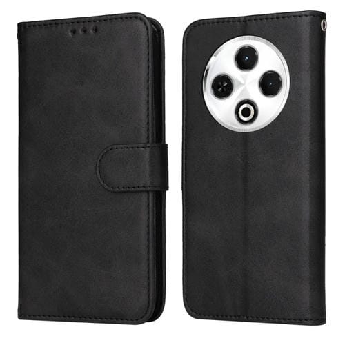 Funda de Piel Sintética con Tapa para Tecno Spark 30 4G (Negra)