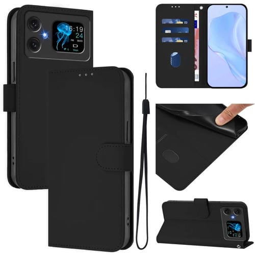 Funda de Piel Sintética con Cordón para Cubot A20 (Negro)