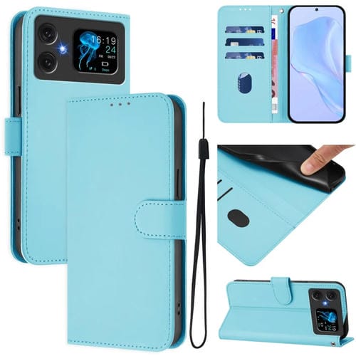 Funda de Piel Sintética con Cordón para Cubot A20 (Azul Cielo)