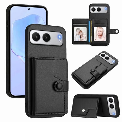 Funda Antirrobo para OnePlus Nord con RFID y Tarjetero 4 Botones (Negra)