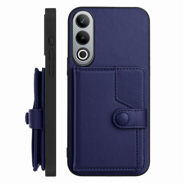 Funda para Teléfono OnePlus Nord CE4 Antirrobo con Botón y Tarjetero (Azul)