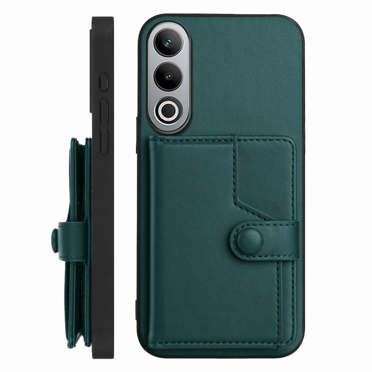 Funda Antirrobo para OnePlus Nord Ce4 con Botón y Tarjetero (Verde)