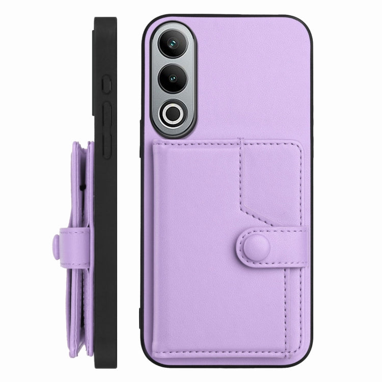 Funda Antirrobo para OnePlus Nord Ce4 con Botón y Tarjetero (Morado)