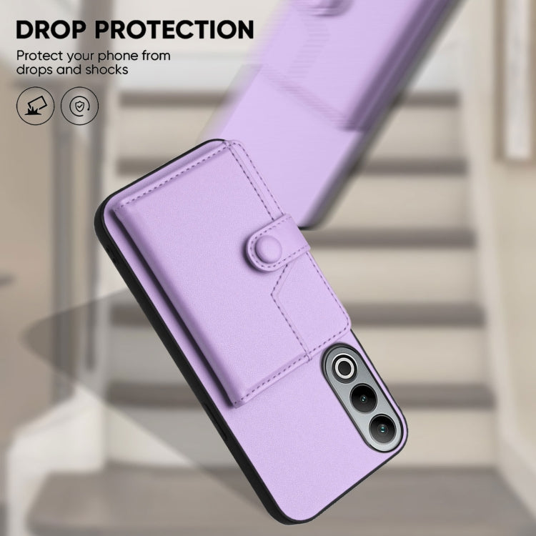 Funda Antirrobo para OnePlus Nord Ce4 con Botón y Tarjetero (Morado)