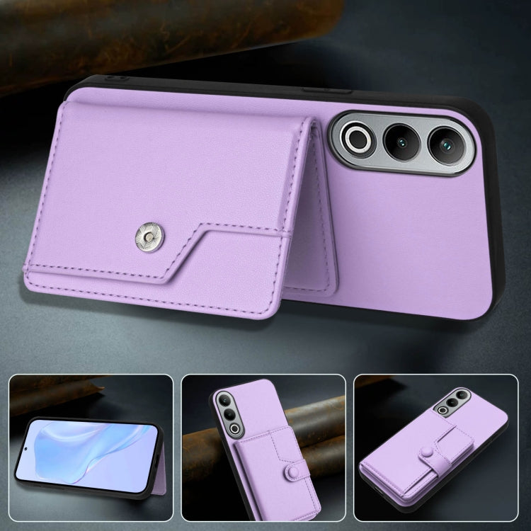 Funda Antirrobo para OnePlus Nord Ce4 con Botón y Tarjetero (Morado)