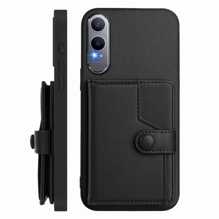 Funda Antirrobo para OnePlus Nord CE4 Lite 5G con Botón y Tarjetero RFID (Negra)